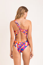 Laden Sie das Bild in den Galerie-Viewer, Model Back: Rio De Sol Badeanzug Funny Santorini
