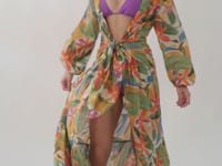Laden und Abspielen von Videos im Galerie-Viewer, Video: Rio De Sol Strandkleid Tropical Long Dress Verona