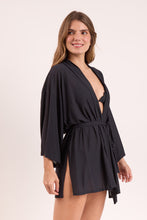 Laden Sie das Bild in den Galerie-Viewer, Image 03: Rio De Sol Kaftans/Cover-Ups Black Kimono