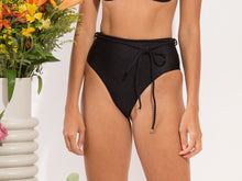 Laden Sie das Bild in den Galerie-Viewer, Image 11: Rio De Sol Unterteil Bottom Shimmer-Black Belted-High-Waist