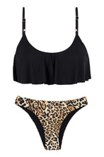 Laden Sie das Bild in den Galerie-Viewer, Product Front: Rio De Sol Set Leopardo Black Babado