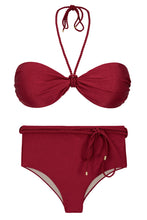 Laden Sie das Bild in den Galerie-Viewer, Product Front: Rio De Sol Set Set Shimmer-Divino Twist Belted-High-Waist