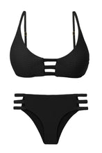 Laden Sie das Bild in den Galerie-Viewer, Product Front: Rio De Sol Set Set Bora-Black Bra-Trio Madrid-Trio

