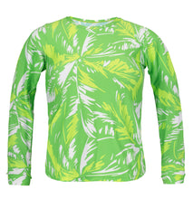 Laden Sie das Bild in den Galerie-Viewer, Product Front: Rio De Sol Oberteil Top Green-Palms Rash-Guard
