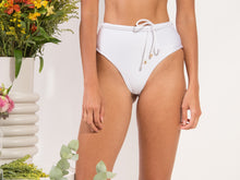 Laden Sie das Bild in den Galerie-Viewer, Bottom Shimmer-White Belted-High-Waist

