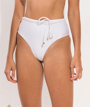 Laden Sie das Bild in den Galerie-Viewer, Bottom Shimmer-White Belted-High-Waist
