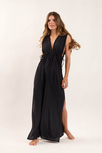 Image 02: Rio De Sol Strandkleid Black Long Dress Soleil