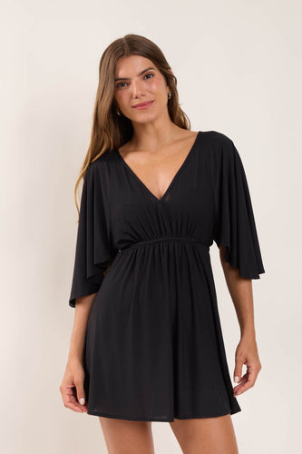Model Front: Rio De Sol Strandkleid Black Mini Dress