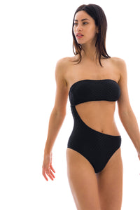 Model Front: Rio De Sol Badeanzug Body Kiwanda Preto Rio
