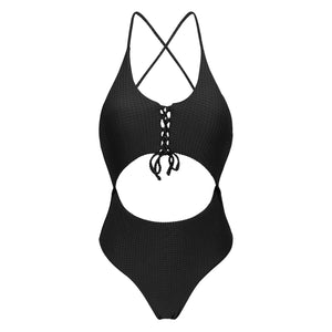 Product Front: Rio De Sol Badeanzug Dots-Black Ivy Strap