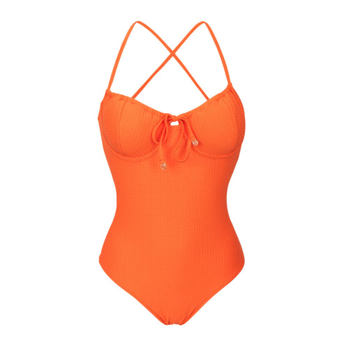 Product Front: Rio De Sol Badeanzug Dots-Orange Julia