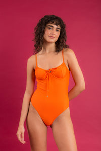 Image 09: Rio De Sol Badeanzug Dots-Orange Julia