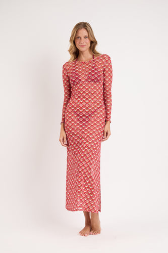 Model Front: Rio De Sol Strandkleid Floral-Scales Dress Lucy
