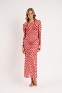 Model Front: Rio De Sol Strandkleid Floral-Scales Dress Lucy
