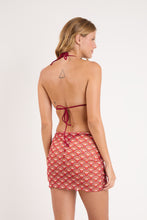 Laden Sie das Bild in den Galerie-Viewer, Model Back: Rio De Sol Strandrock Floral-Scales Mini Skirt Ruched
