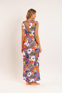 Model Back: Rio De Sol Strandkleid Garden-Flower Long Dress Soleil