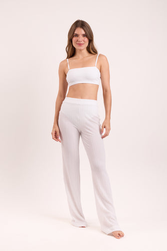Model Front: Rio De Sol Strandhosen Memphis-White Pants Lana