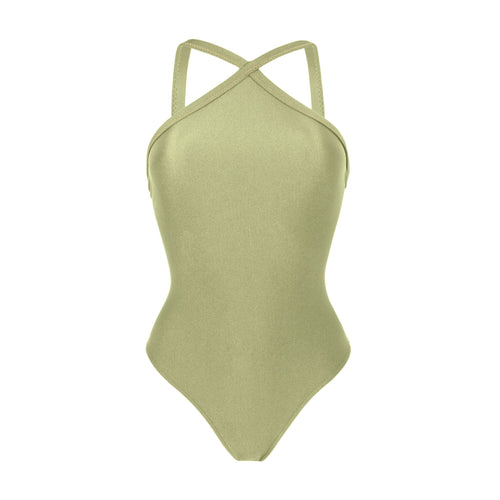 Product Front: Rio De Sol Badeanzug Oliva High-Neck