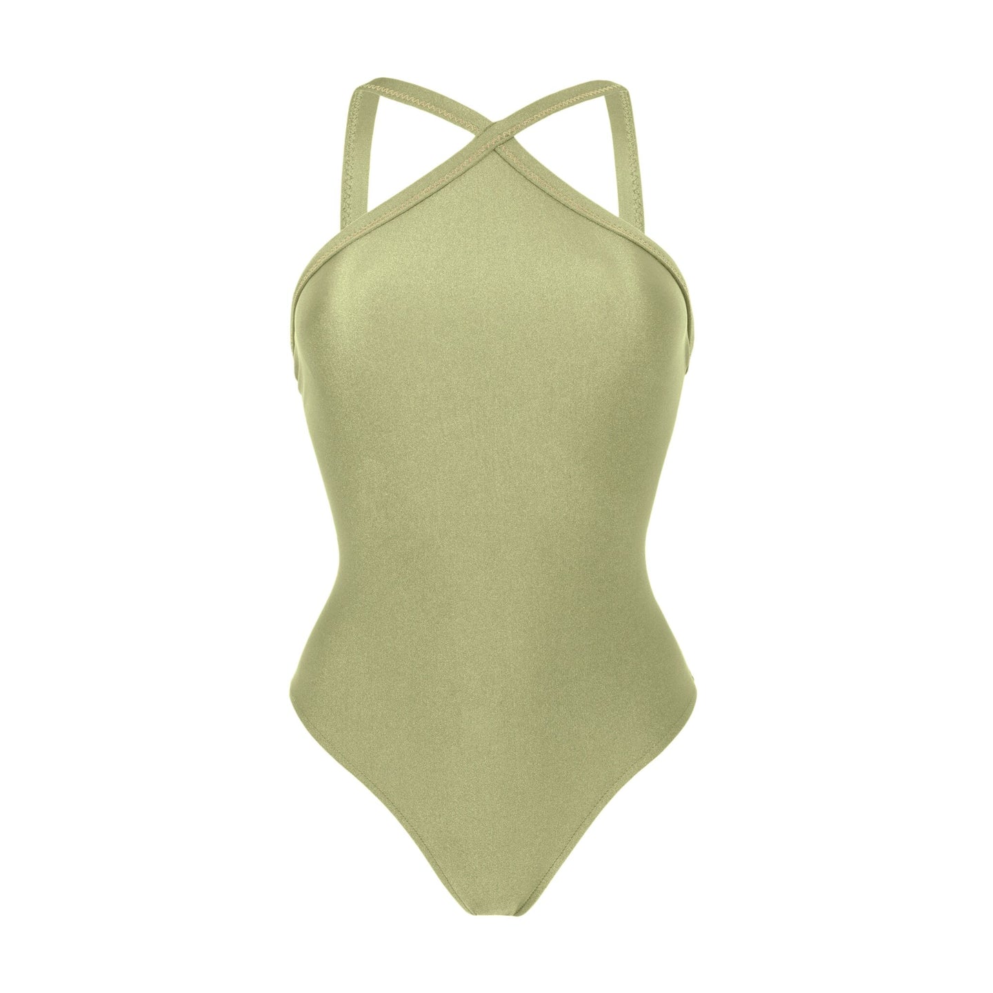 Product Front: Rio De Sol Badeanzug Oliva High-Neck