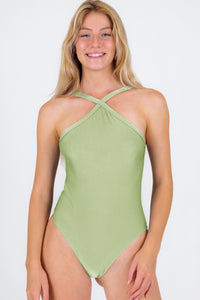 Gallery: Rio De Sol Badeanzug Oliva High-Neck