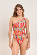 Laden Sie das Bild in den Galerie-Viewer, Model Front: Rio De Sol Badeanzug Sea-Bloom Sienna
