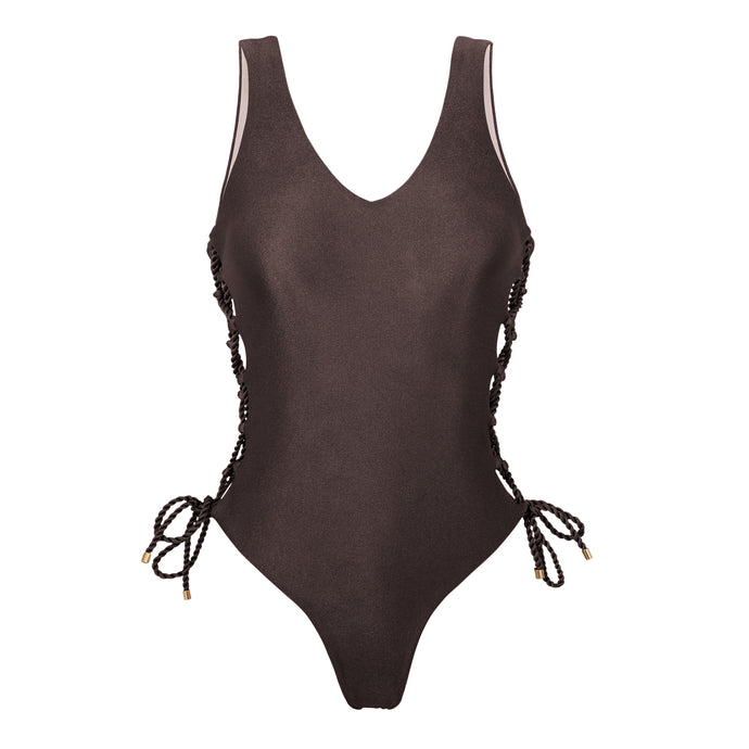 Product Front: Rio De Sol Badeanzug Shimmer-Coffee Zoe