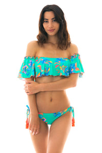 Model Front: Rio De Sol Oberteil Top Acqua Flora Babado
