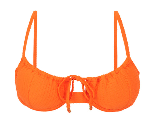Product Front: Rio De Sol Oberteil Top Dots-Orange Balconet-Tie