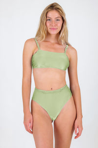 Model Front: Rio De Sol Oberteil Top Oliva Bandeau-Reto