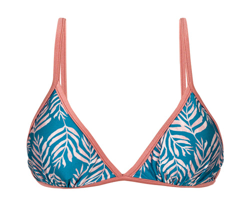 Product Front: Rio De Sol Oberteil Top Palms-Blue Tri-Fixo