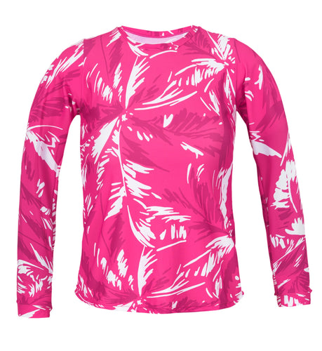 Product Front: Rio De Sol Oberteil Top Pink-Palms Rash-Guard