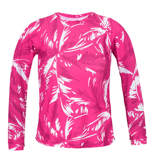 Product Front: Rio De Sol Oberteil Top Pink-Palms Rash-Guard