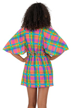 Laden Sie das Bild in den Galerie-Viewer, Model Back: Rio De Sol Mini Dress Tulip-Garden Mini Dress
