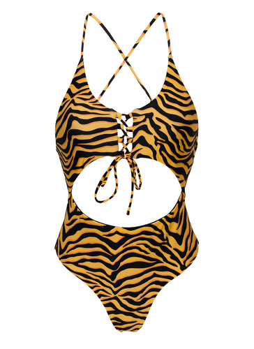 Product Front: Rio De Sol Badeanzug Wild-Orange Ivy Strap